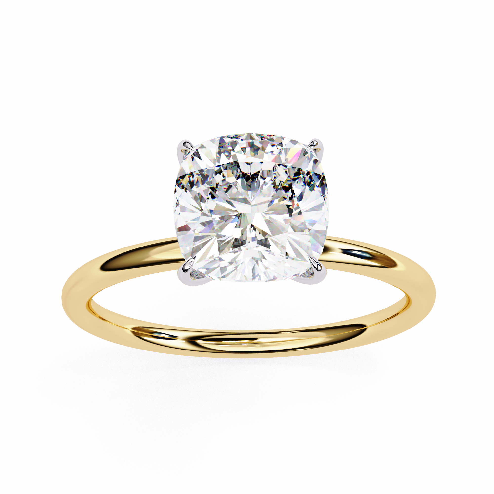 Solitairekart 2.65ct Cushion Cut Natural Diamond Ring - H Color, VS1 Clarity